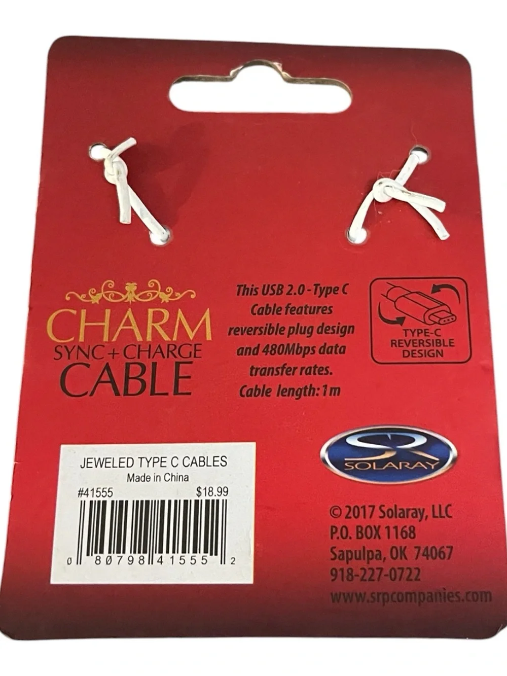 Green Beaded Charm Type-C Charging Cable